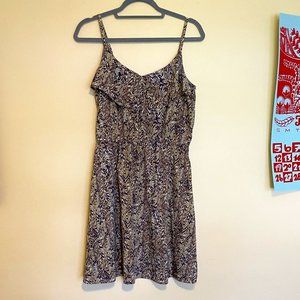 Cute Spring Floral Dress with Loose Pleated Collar